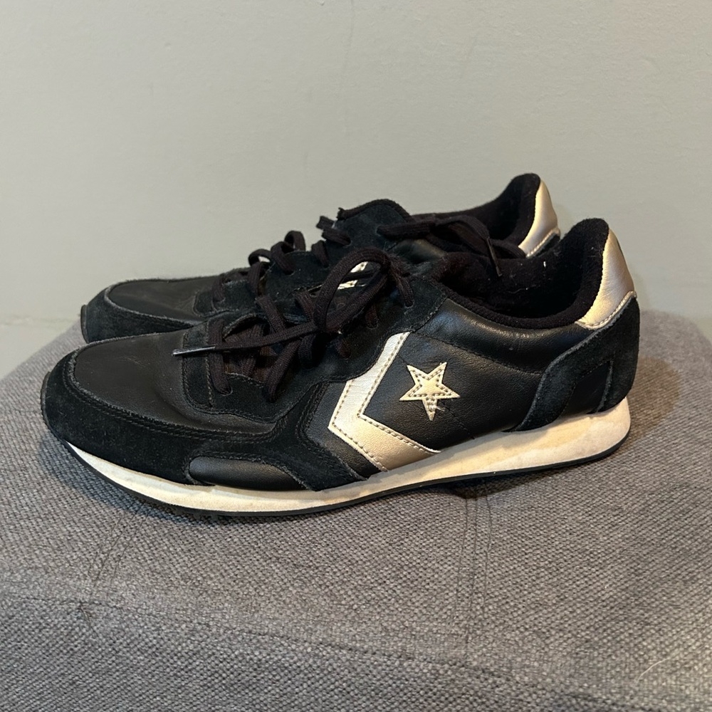 Converse Auckland Racer Ox Black White Silver Sneakers Men’s 7 Women’s 8.5